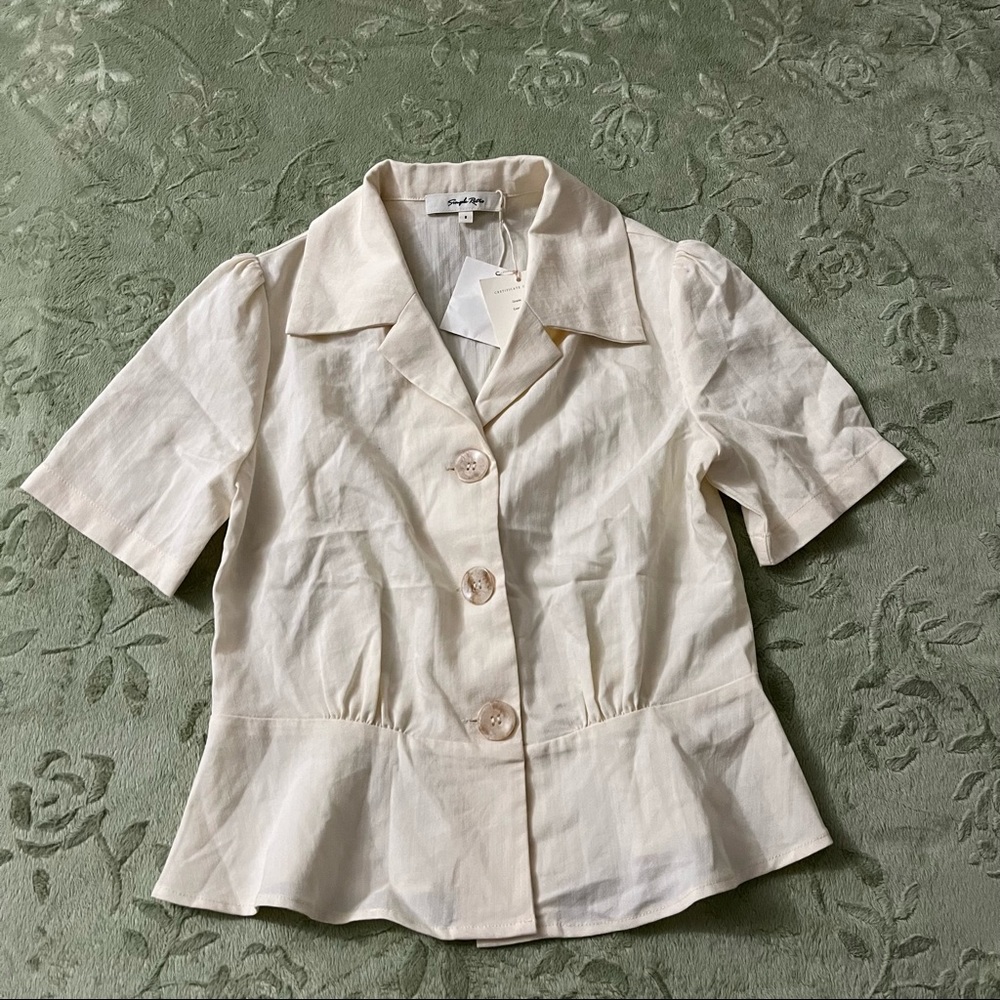 Simple Retro Button Up Blouse